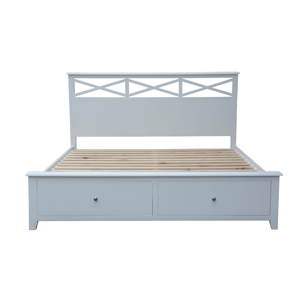 Maison Hampton Double Bed Frame Storage Drawer White