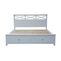 Maison Hampton Double Bed Frame Storage Drawer White