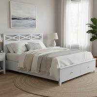 Maison Hampton Double Bed Frame Storage Drawer White
