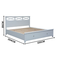 Maison Hampton Double Bed Frame Storage Drawer White