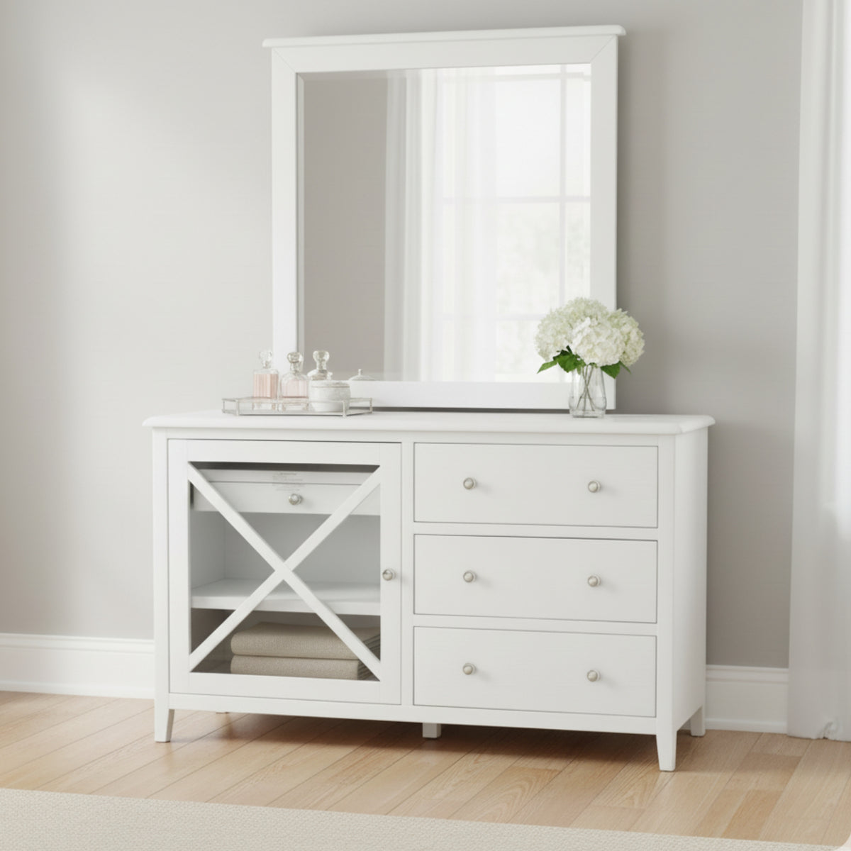 Maison Hampton Dresser Mirror Only White