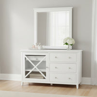 Maison Hampton Dresser Mirror Set White