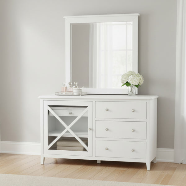 Maison Hampton Dresser Mirror Set White