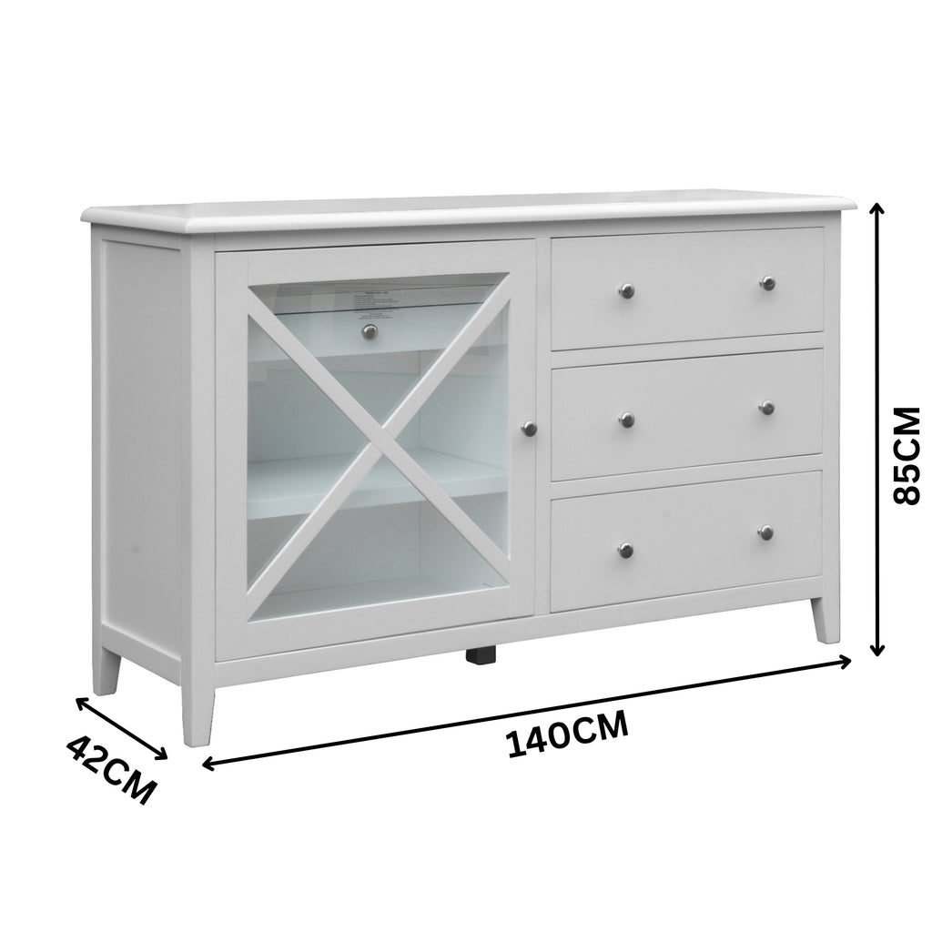 Maison Hampton Dresser Mirror Set White