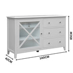 Maison Hampton Dresser Mirror Set White