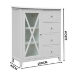 Maison Hampton Tallboy Glass Door White