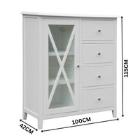 Maison Hampton Tallboy Glass Door White