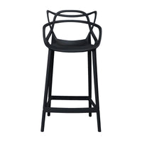 Manly Set of 4 Bar Chairs Kitchen Stools PU Plastic Frame Black