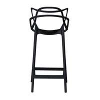 Manly Set of 4 Bar Chairs Kitchen Stools PU Plastic Frame Black