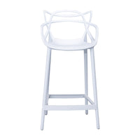 Manly Set of 4 Bar Chairs Kitchen Stools PU Plastic Frame White