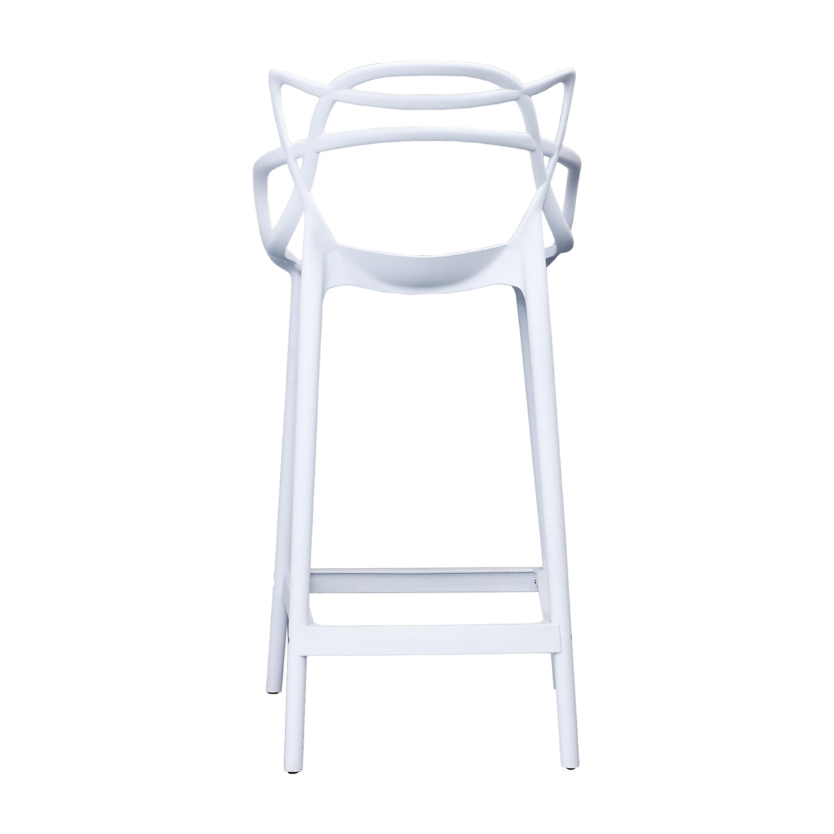 Manly Set of 4 Bar Chairs Kitchen Stools PU Plastic Frame White