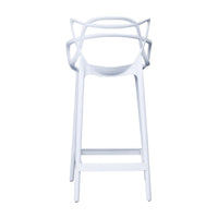 Manly Set of 4 Bar Chairs Kitchen Stools PU Plastic Frame White