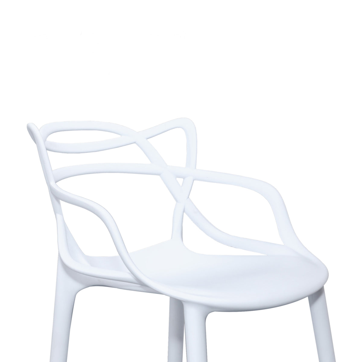 Manly Set of 4 Bar Chairs Kitchen Stools PU Plastic Frame White