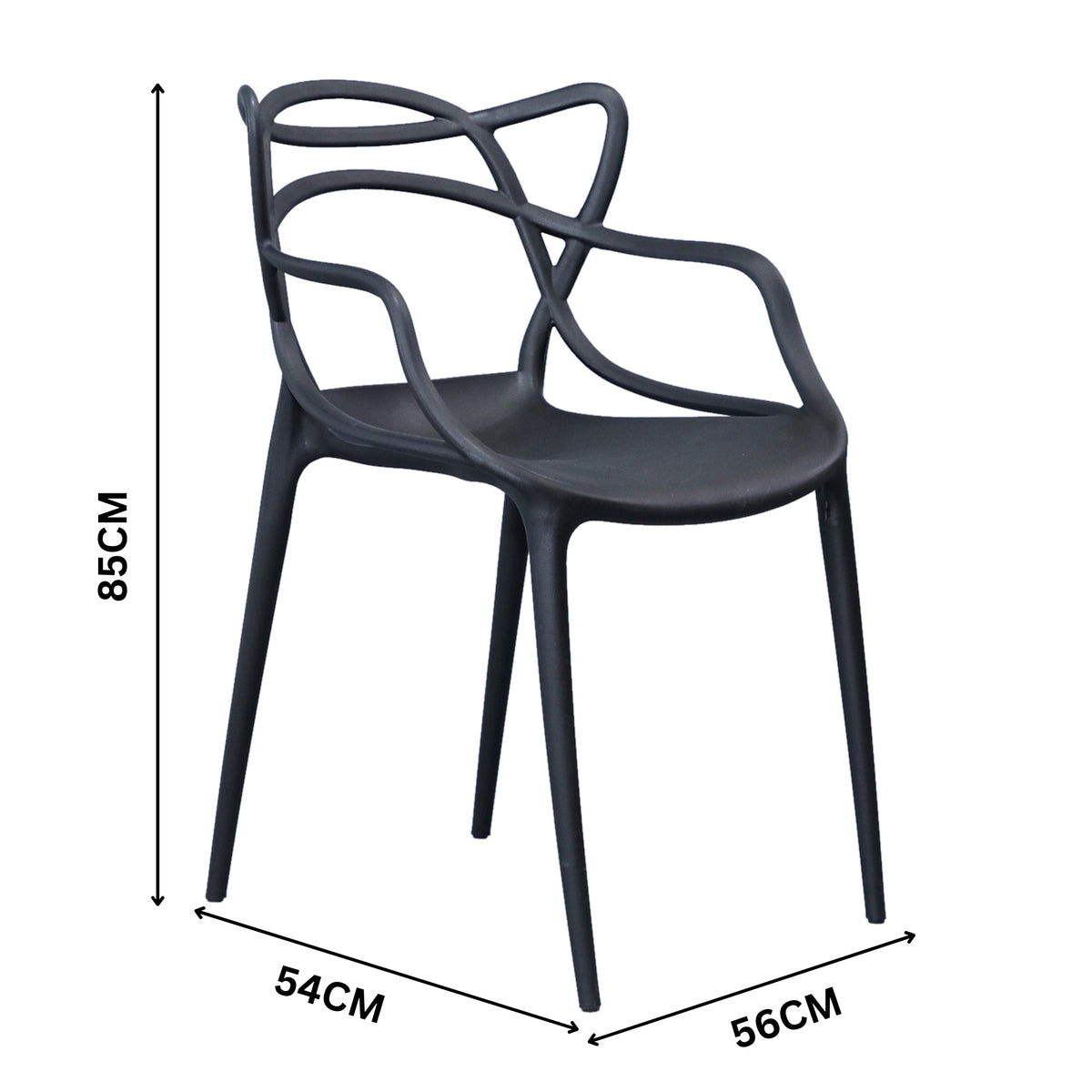 Manly Set of 4 Dining Chairs PU Plastic Frame Black