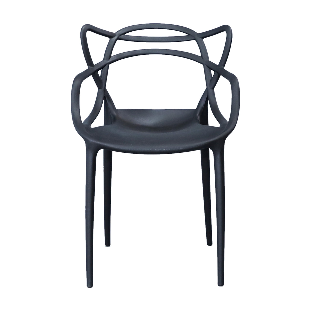 Manly Set of 4 Dining Chairs PU Plastic Frame Black