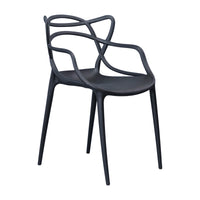 Manly Set of 4 Dining Chairs PU Plastic Frame Black