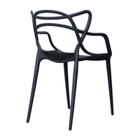 Manly Set of 4 Dining Chairs PU Plastic Frame Black