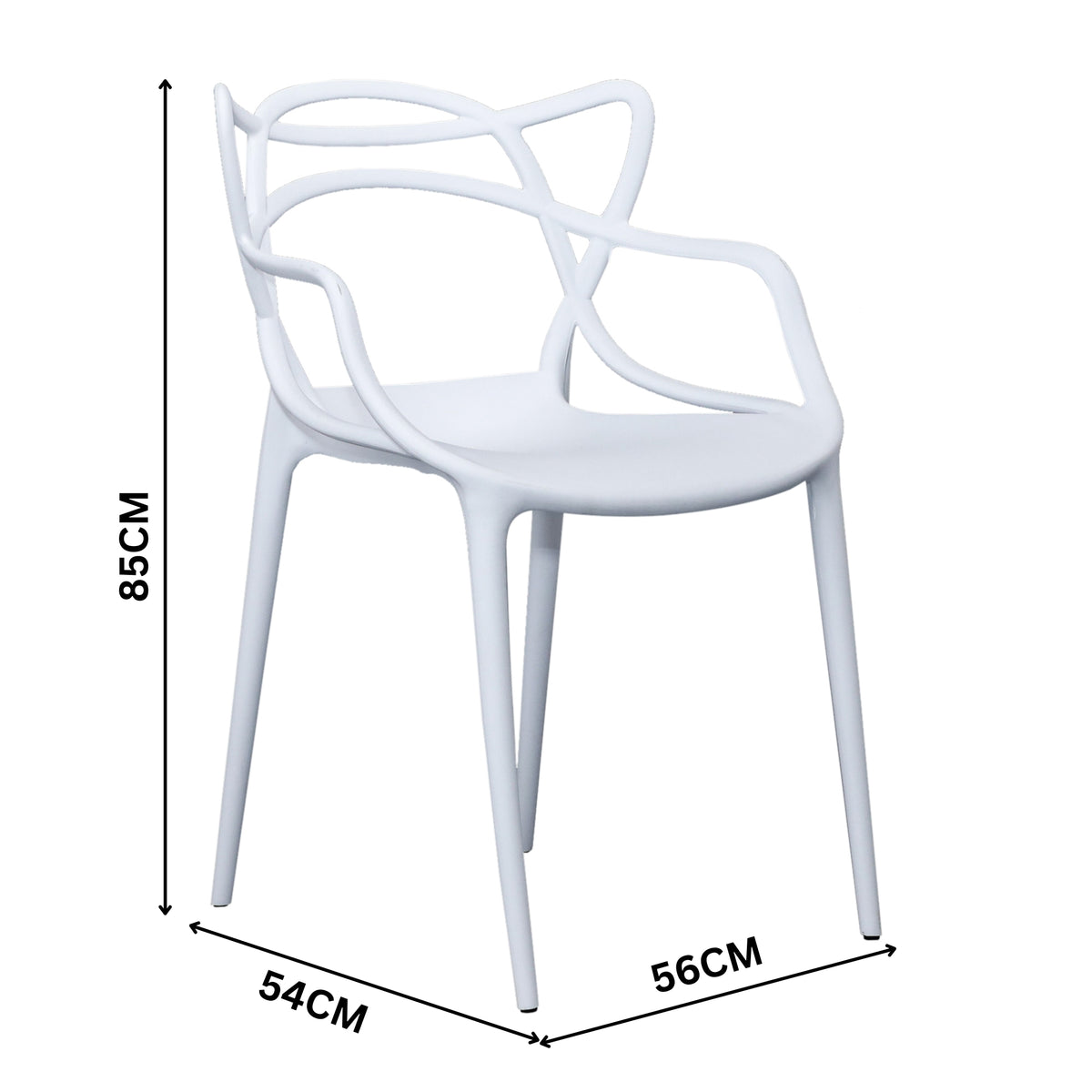 Manly Set of 4 Dining Chairs PU Plastic Frame White