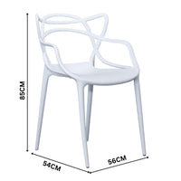 Manly Set of 4 Dining Chairs PU Plastic Frame White