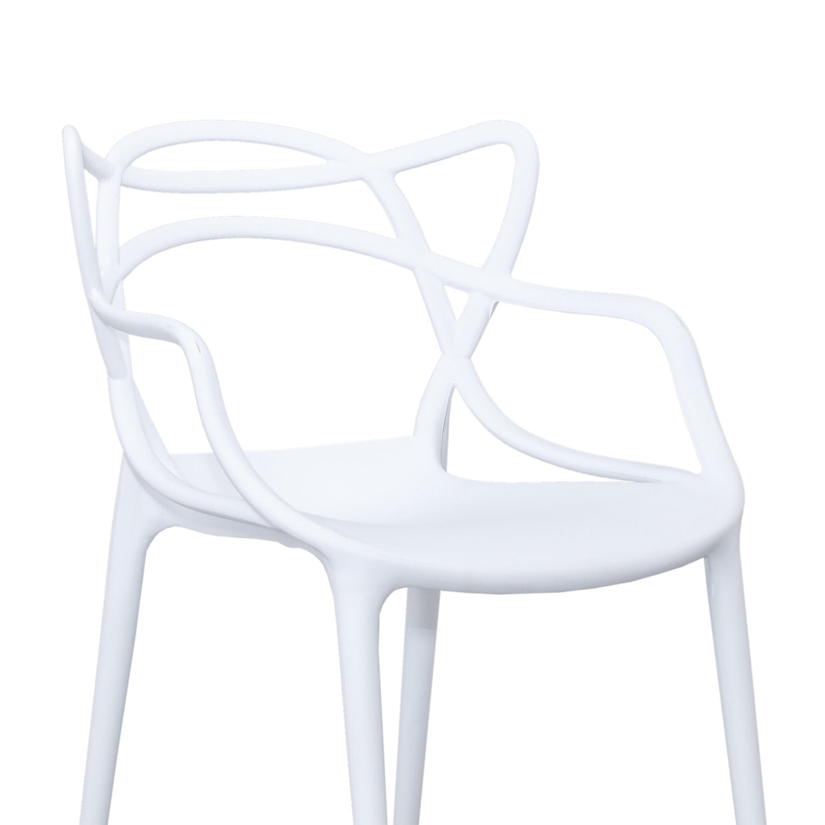 Manly Set of 4 Dining Chairs PU Plastic Frame White