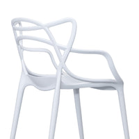 Manly Set of 4 Dining Chairs PU Plastic Frame White