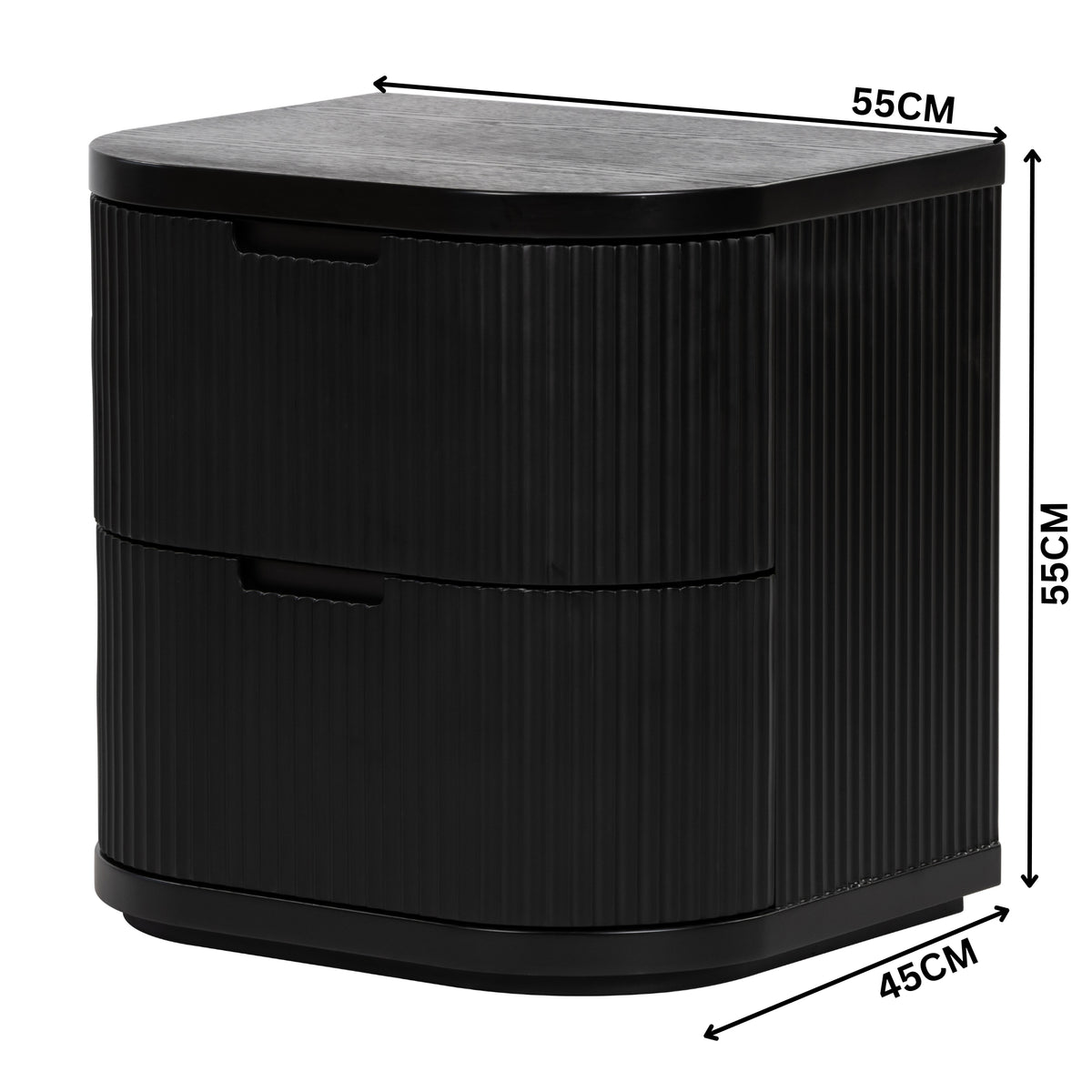 Manna Bedside Table Black