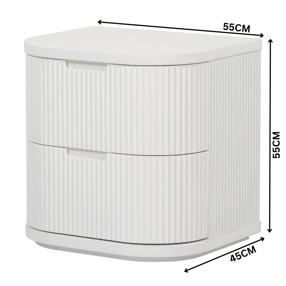 Manna Bedside Table White