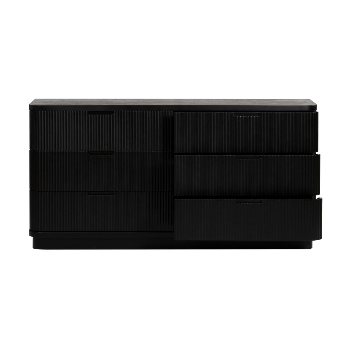Manna Dresser Fluted Chest of Drawer Black