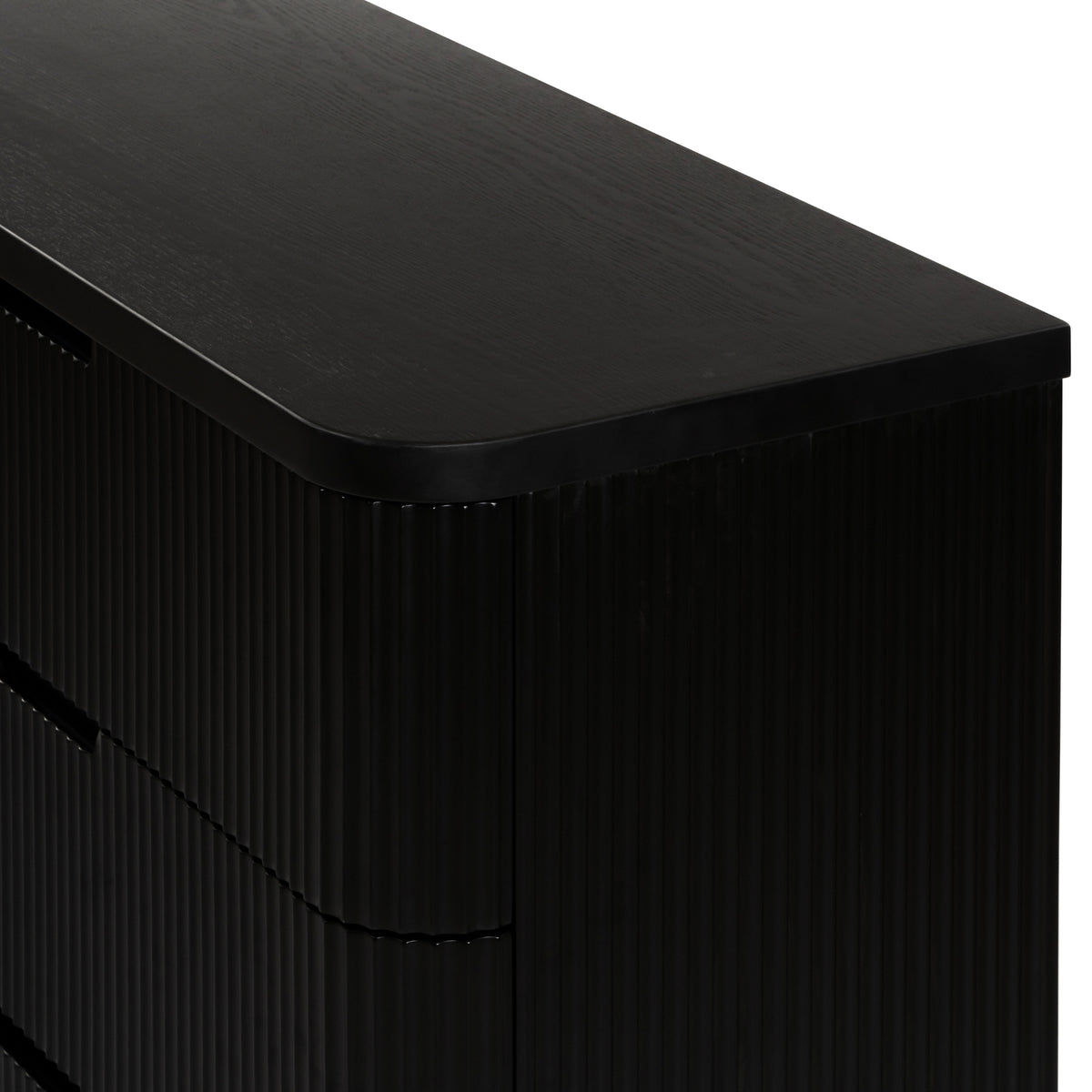 Manna Dresser Fluted Chest of Drawer Black