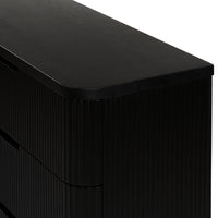 Manna Dresser Fluted Chest of Drawer Black