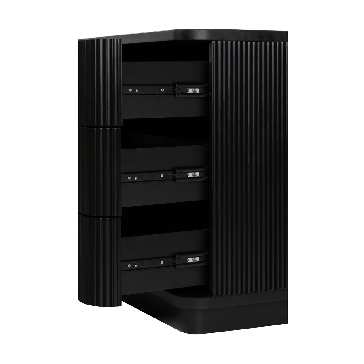 Manna Dresser Fluted Chest of Drawer Black