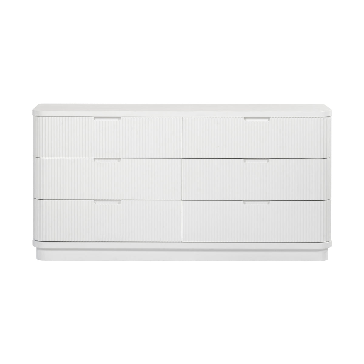 Manna Dresser Fluted Chest of Drawer White