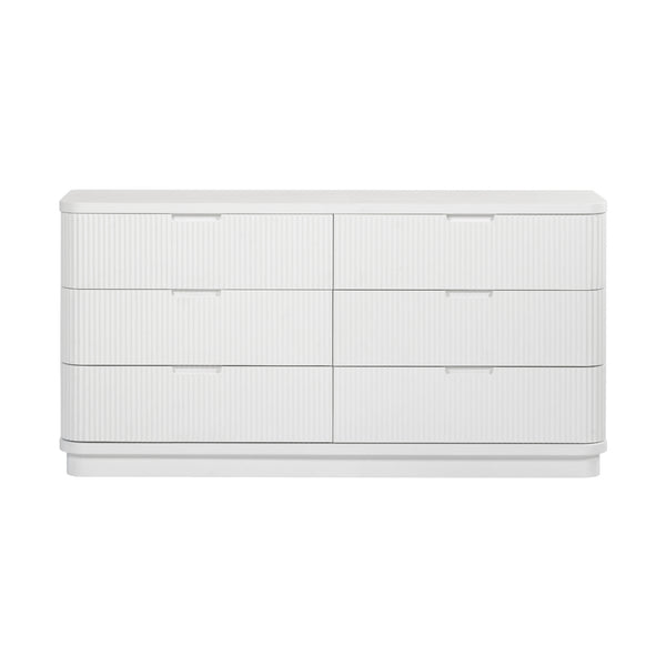 Manna Dresser Fluted Chest of Drawer White