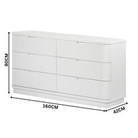 Manna Dresser Fluted Chest of Drawer White