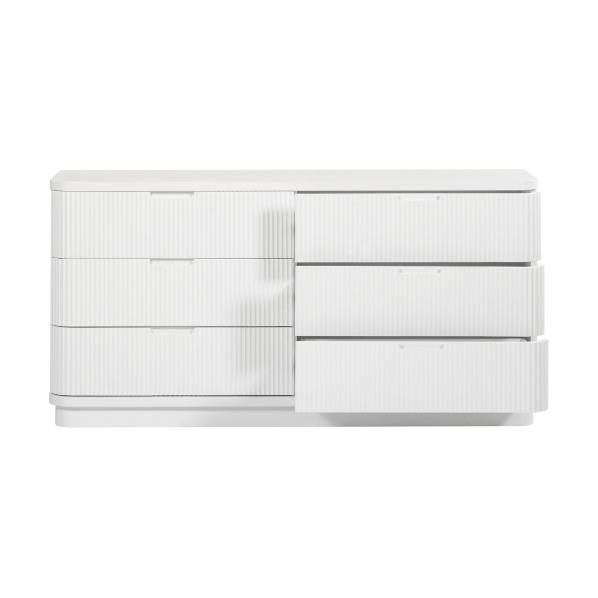 Manna Dresser Fluted Chest of Drawer White