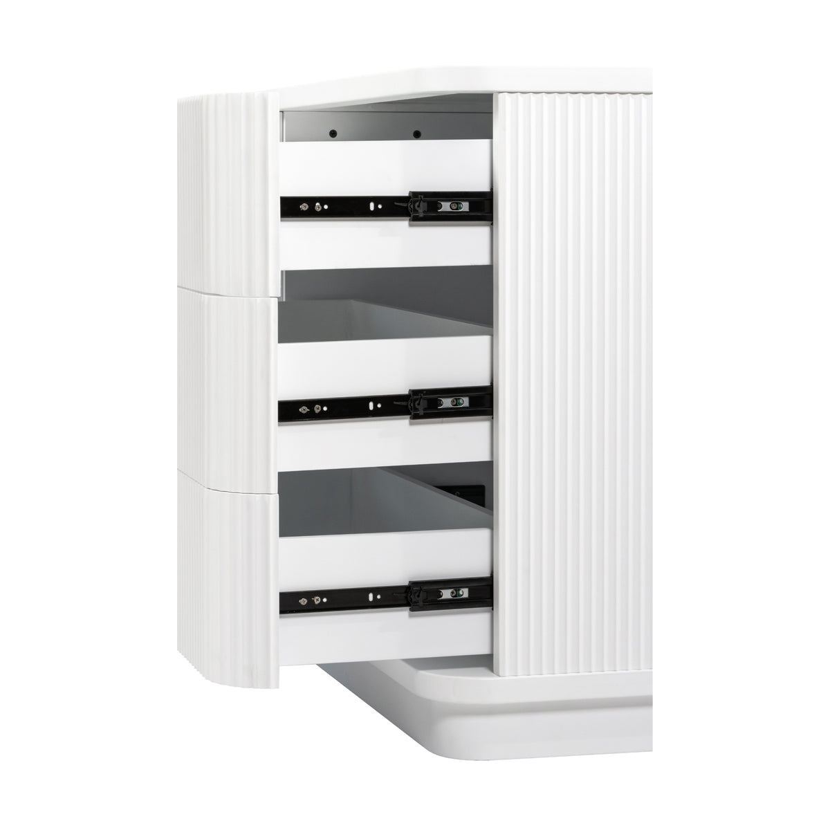 Manna Dresser Fluted Chest of Drawer White