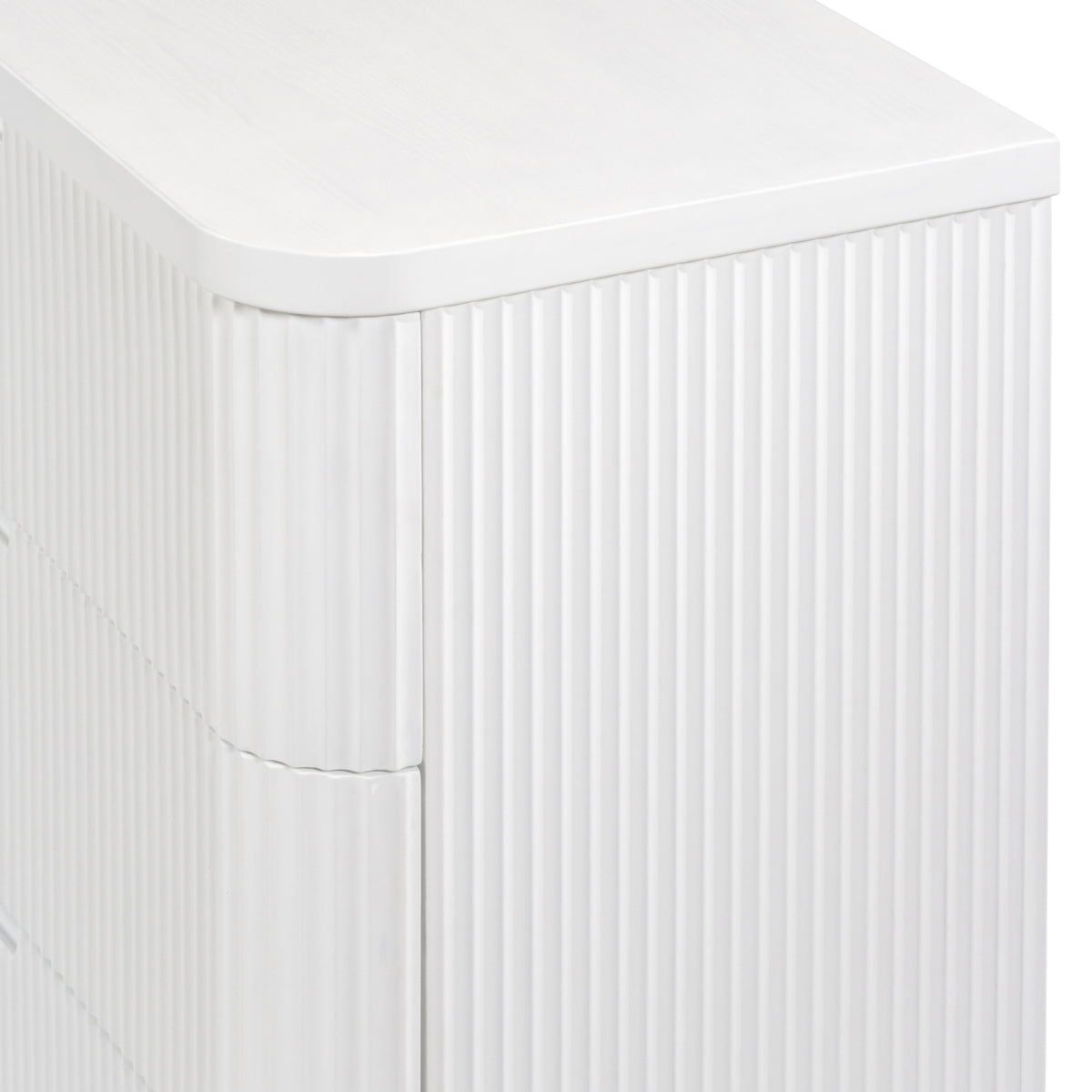 Manna Dresser Fluted Chest of Drawer White