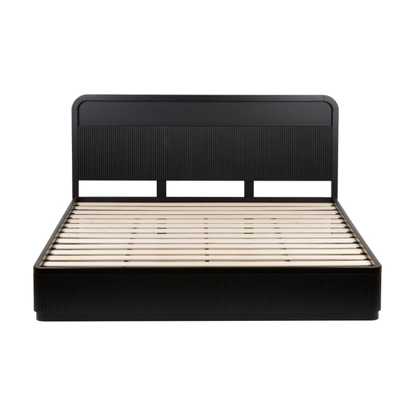 Manna King Bed Fluted Frame Black
