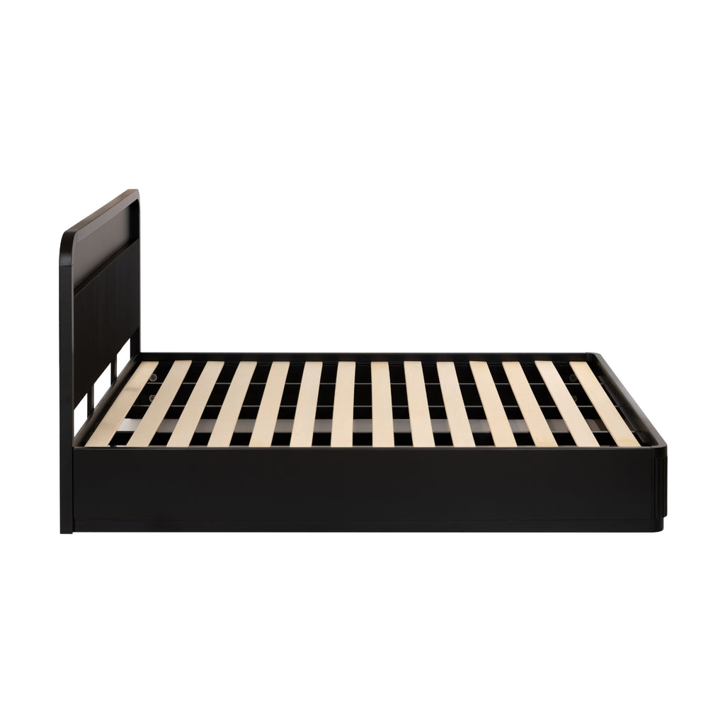 Manna King Bed Fluted Frame Black