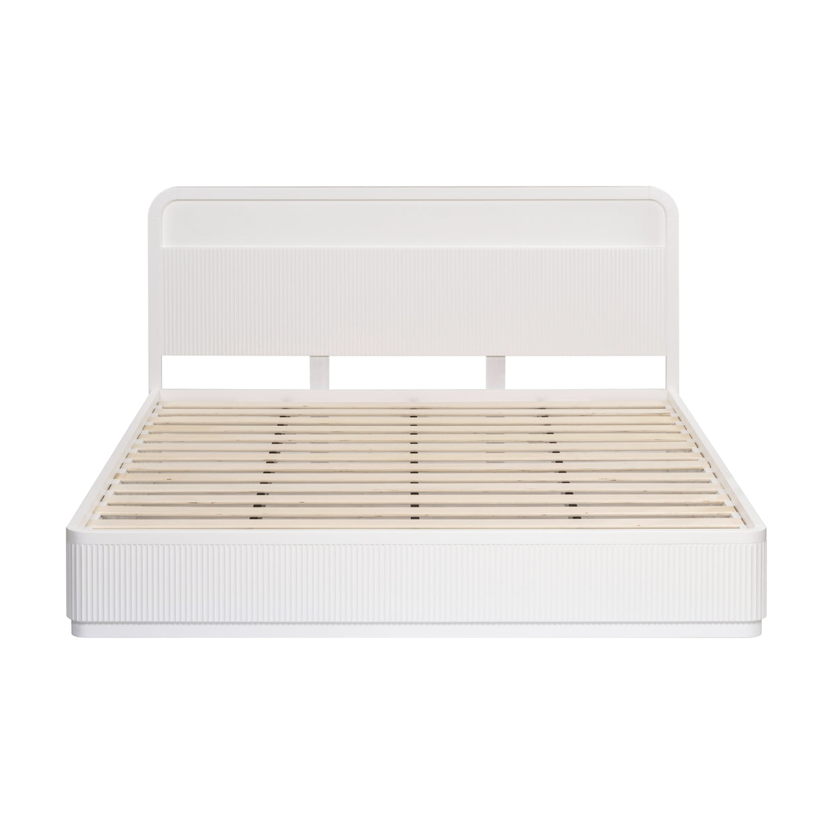 Manna King Bed Fluted Frame White