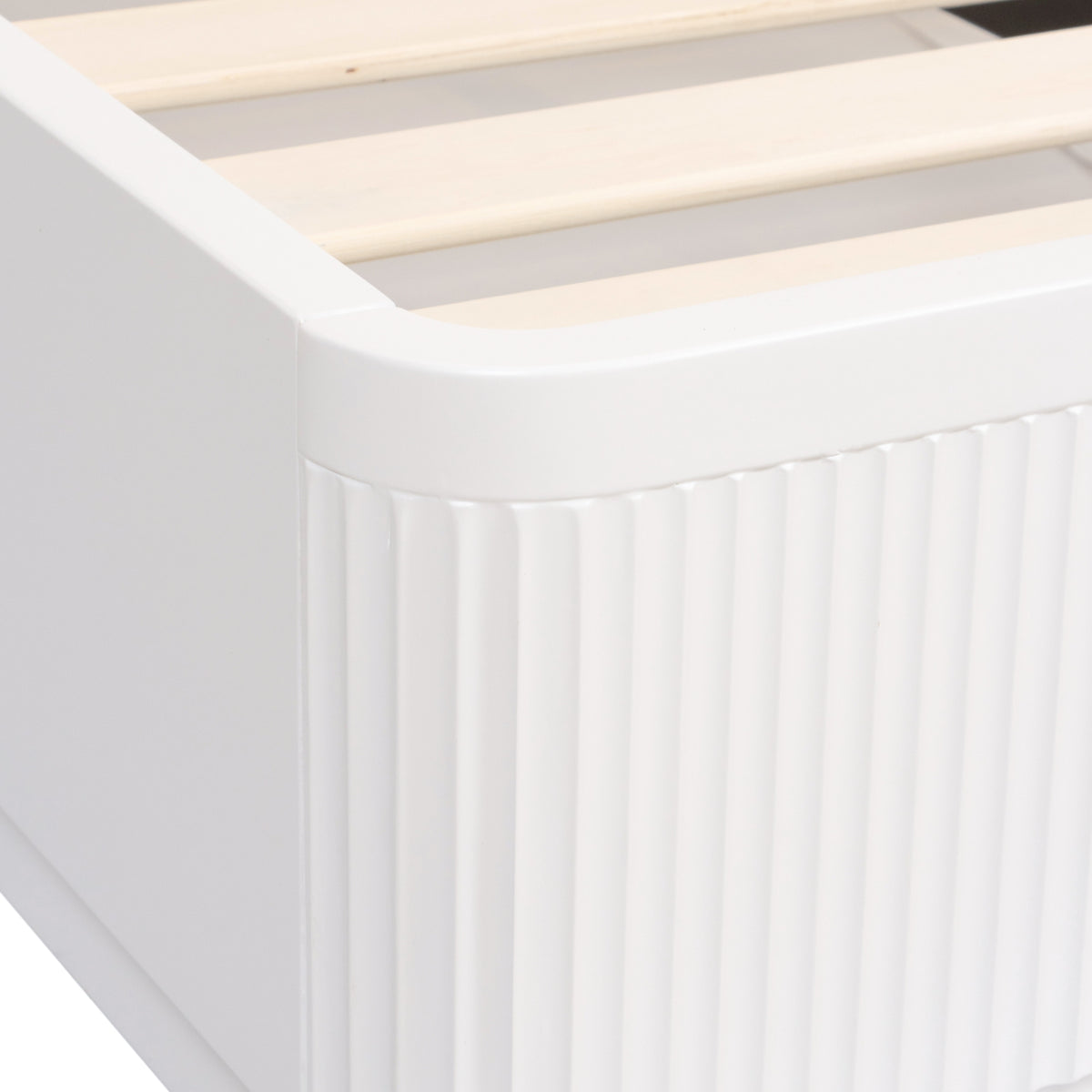 Manna King Bed Fluted Frame White