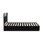 Manna Queen Bed Fluted Frame Black