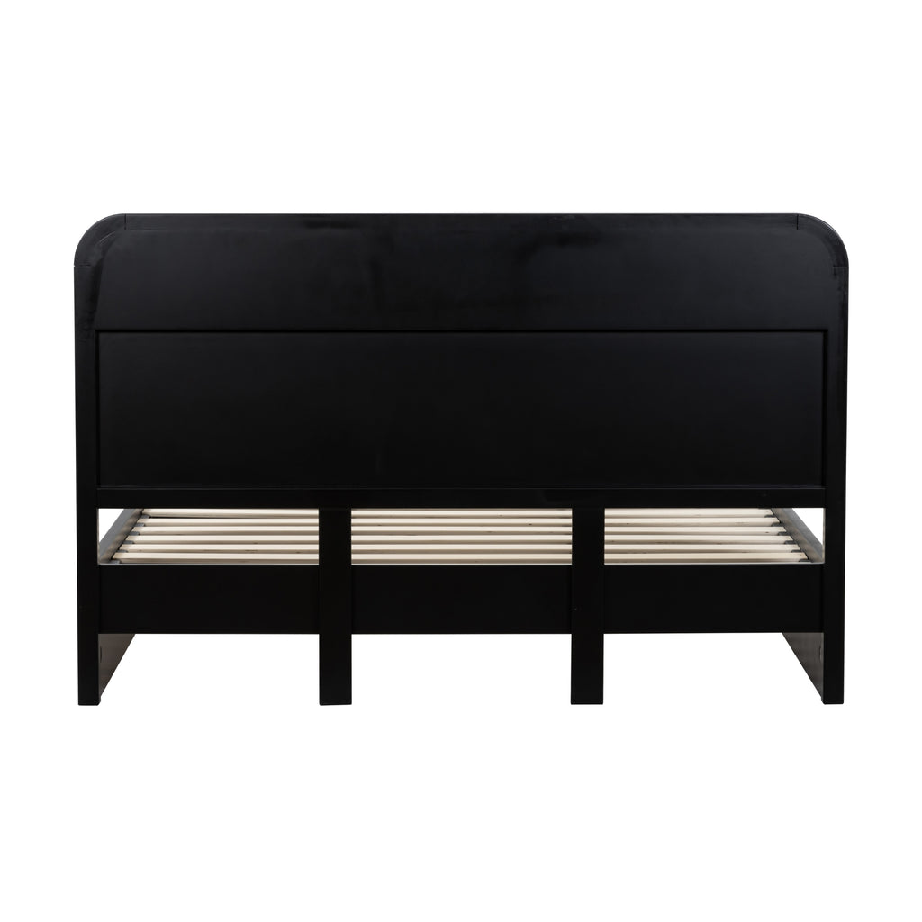 Manna Queen Bed Fluted Frame Black