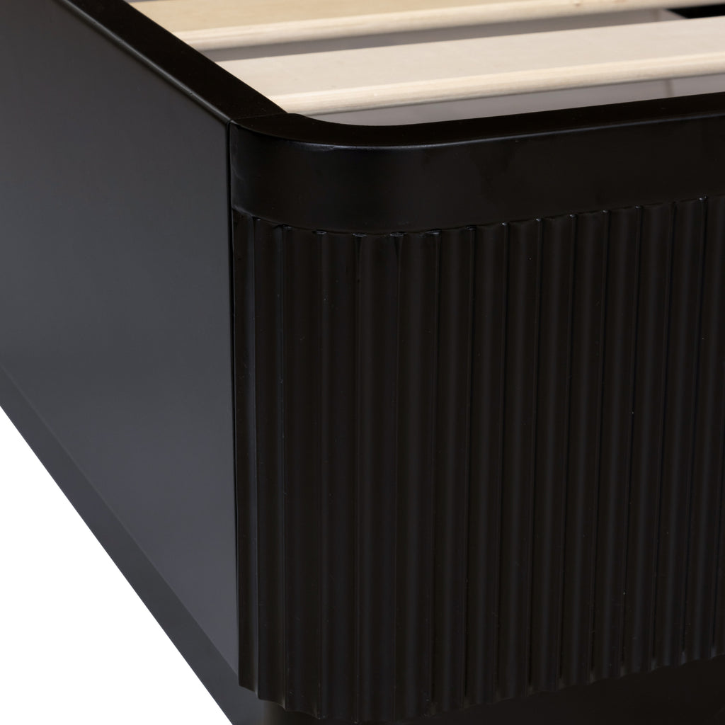 Manna Queen Bed Fluted Frame Black