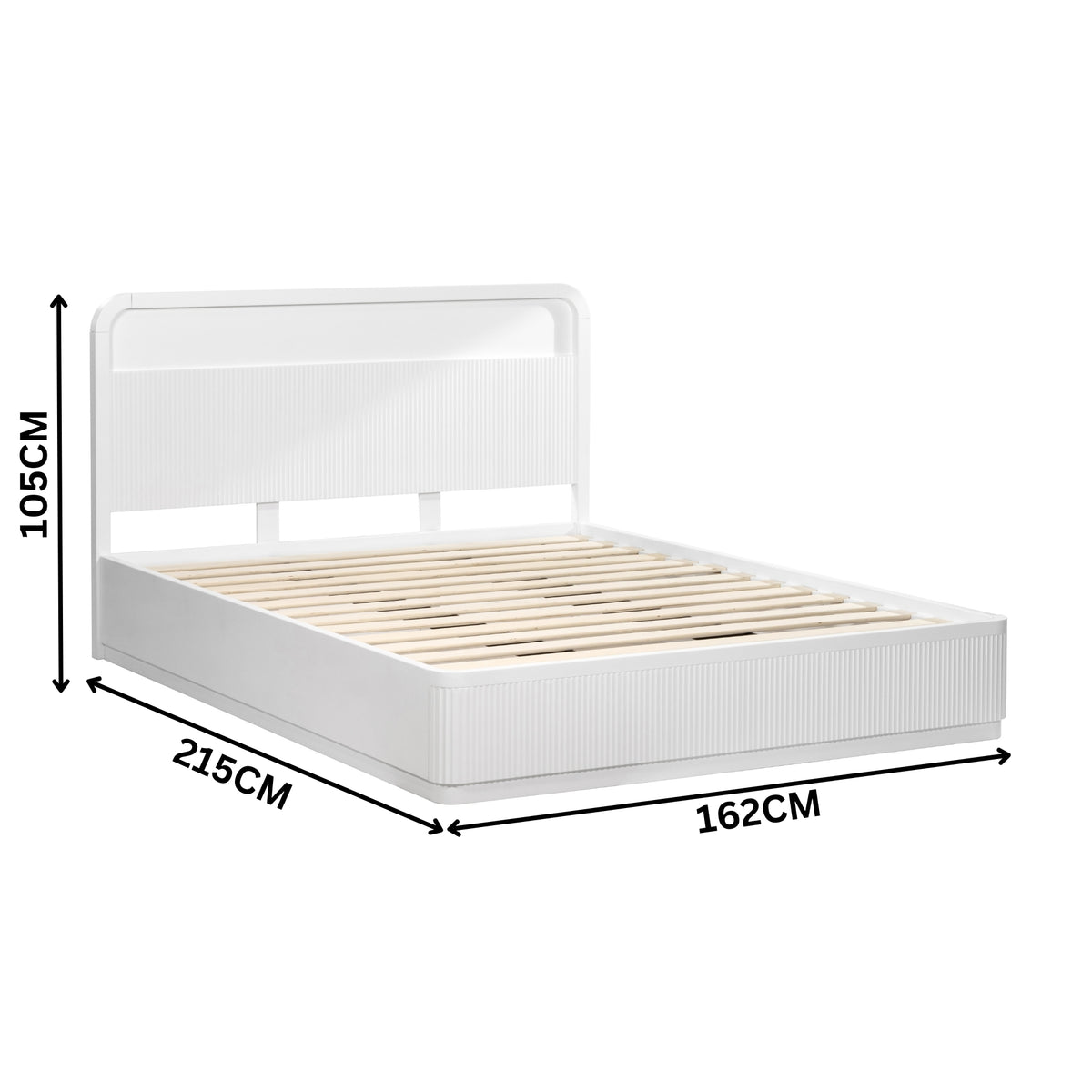 Manna Queen Bed Fluted Frame White