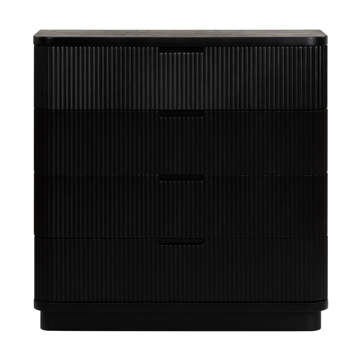 Manna Tallboy Fluted Chest of Drawer Black