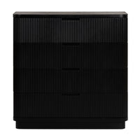 Manna Tallboy Fluted Chest of Drawer Black