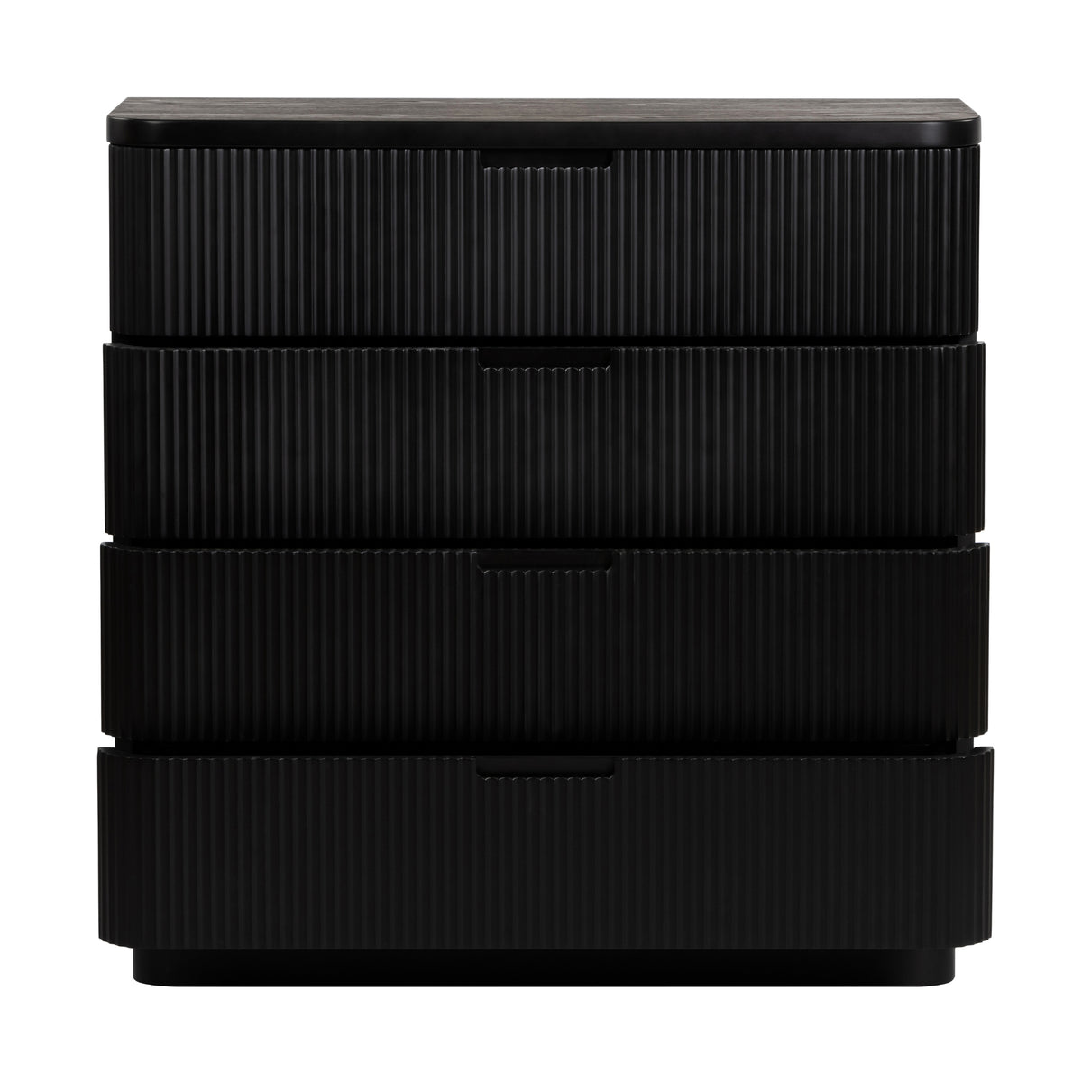 Manna Tallboy Fluted Chest of Drawer Black