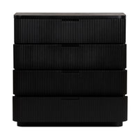 Manna Tallboy Fluted Chest of Drawer Black