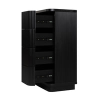 Manna Tallboy Fluted Chest of Drawer Black